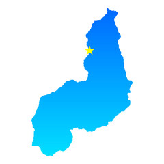 Map of Piaui with its capital Teresina in Brazil with a professional blue style