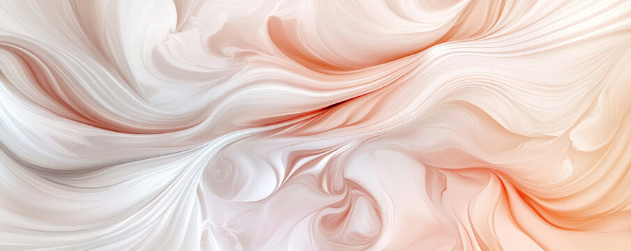 A graceful abstract background with elegant swirls and gradients in shades of platinum and blush. The design features a refined, modern aesthetic with a touch of luxury.