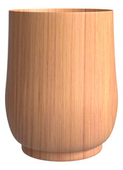 Empty wooden tea, water, or coffee cup 3d rendering,