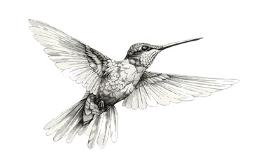Naklejka premium A linear vector of a hummingbird.