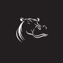 Obraz premium hippo in cartoon, doodle style . Image for t-shirt, web, mobile apps and ui. Isolated 2d vector illustration in logo, icon, sketch style, Eps 10, black and white. AI Generative