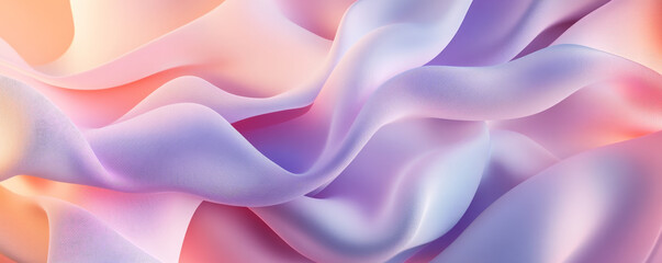 Obraz premium A stylish 3D background with smooth, twisted ribbons in gradients of lavender, mint, and peach. The ribbons have a soft, flowing appearance with a modern touch.