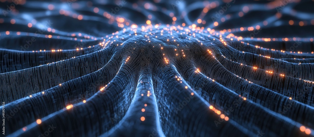 Aufkleber neural network concepts and deep learning in artificial intelligence illustrated through a 3d repres