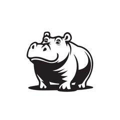 Obraz premium hippo in cartoon, doodle style . Image for t-shirt, web, mobile apps and ui. Isolated 2d vector illustration in logo, icon, sketch style, Eps 10, black and white. AI Generative