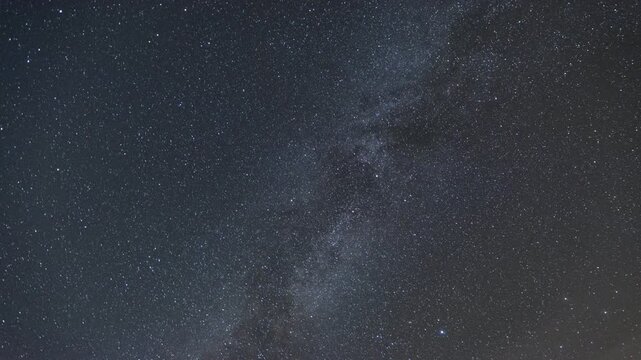 The Milky Way moving across the night sky. Captures the mesmerizing motion of stars and cosmic detail in a clear, dark sky