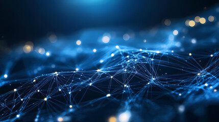 Obraz premium Technological network connected by light