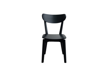 black wooden chair isolated on a white background, modern design