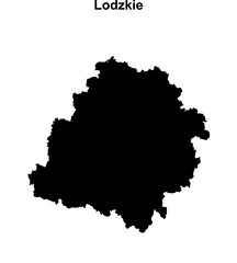 Lodzkie province blank outline map