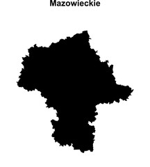 Mazowieckie province blank outline map