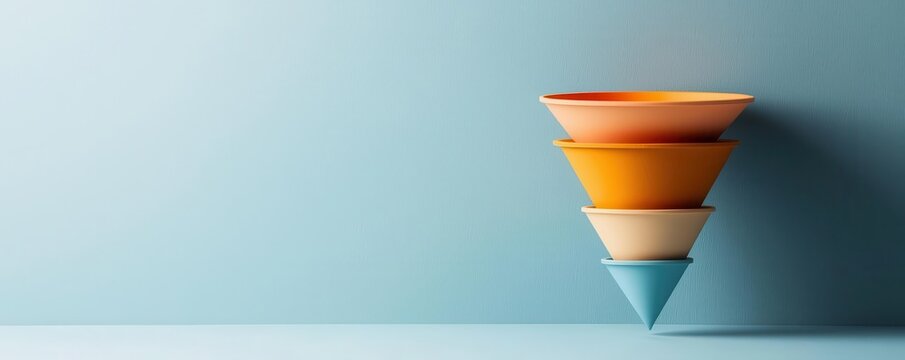 Dashboard displaying a funnel chart with stages of goal progression