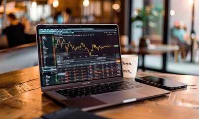 Forex Chart on a Laptop in Luxurious Location