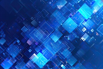 Abstract Blue and White Light Square Pattern