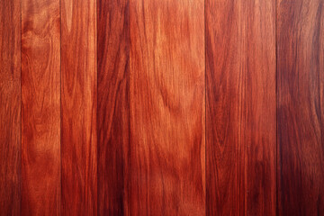 Naklejka premium Smooth cherry wood backdrop with a rich, reddish-brown hue and a glossy finish. The wood grain is minimal, creating a sleek, modern look that radiates warmth and elegance, ideal for a luxurious,