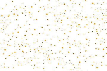 Golden glitter particles confetti. Luxury gold dust powder falling on transparent background. Magic glitter dots. Design elements for poster, card, invitation, celebration