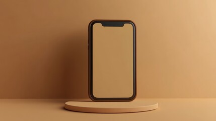 Brown mobile device on a minimalist surface