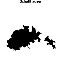 Schaffhausen canton blank outline map