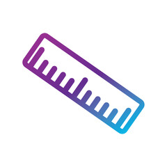 Gradient ruler icon in purple and blue tones Vector