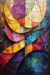 Fototapeta premium Abstract oil painting with vibrant colors and bold strokes.