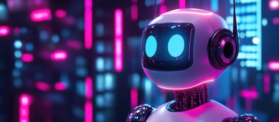 Smart robot powered by artificial intelligence generating outputs through command prompts showcasing futuristic technology transformation and the role of chatbots as assistants