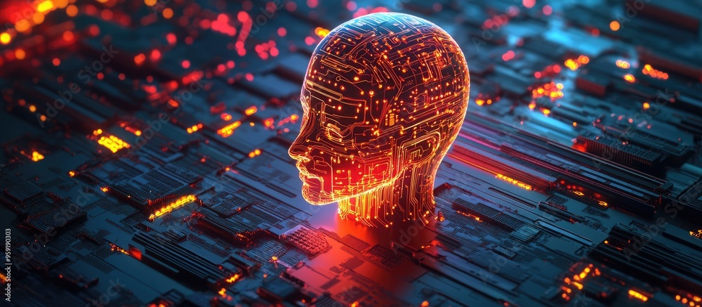 Aufkleber nlp and ai technologies represented through a 3d illustration showcasing advanced concepts and innov