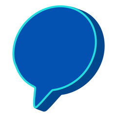 Blue speech bubble with outline