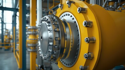 Obraz premium Flange component of a heat recovery steam generator in an energy facility