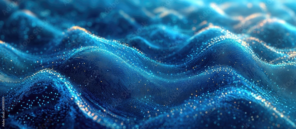 Aufkleber blue wave light gradient texture background abstract representation of ai technology and big data in