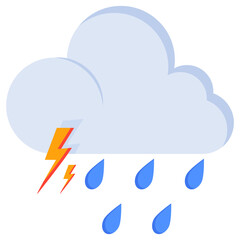Thunderstorm and Rainy Weather Icon