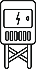 Line icon of an electric meter, conceptually representing electricity consumption measurement
