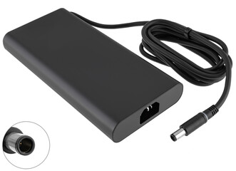 Power adapter for laptop, on white background in insulation