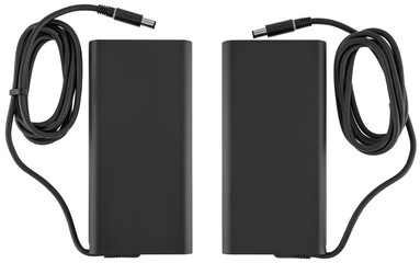 Power adapter for laptop, on white background in insulation