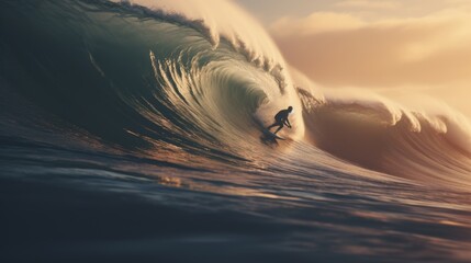 Man surfing in intense ocean waves, challenging conditions for surfing enthusiasts