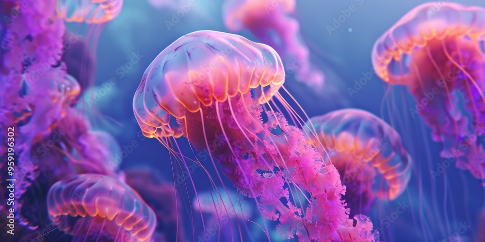 Sticker Tropical Zone Jellyfish Bloom