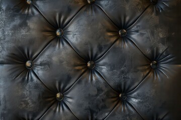 Fototapeta premium Grey Tufted Headboard - AI Generated