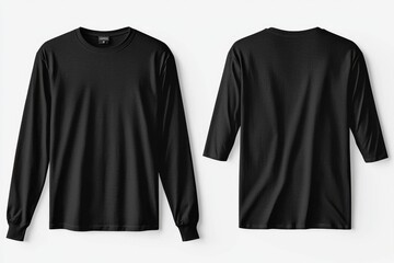 Black long sleeve tshirt mockup isolated created with Generative AI