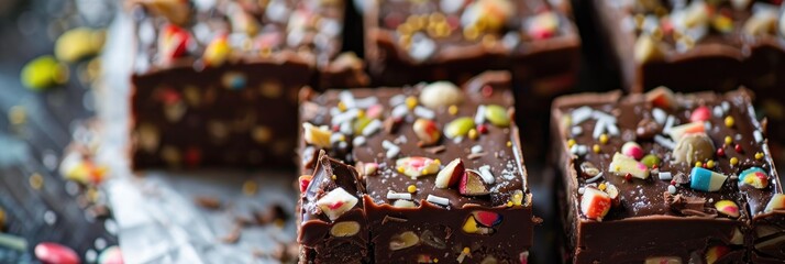 Obraz premium Choco Burfi Cake: A Contemporary Take on Classic Festival Sweet