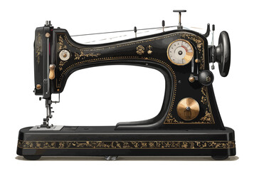 An isolated vector of a vintage sewing machine.