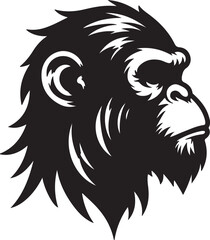 Monkey logo icon vector art illustration 