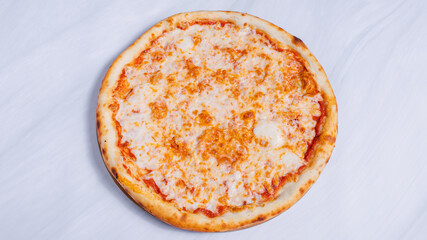 Pizza top view isolated