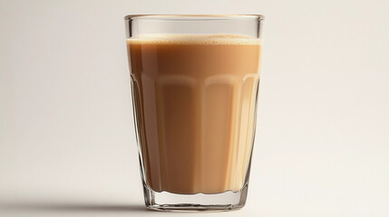 Cutting chai glass on white background 