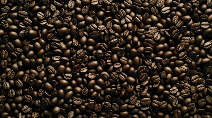Quality roasted coffee beans in a vibrant heap, showcasing their rich textures and colors, perfect for coffee enthusiasts and brewers