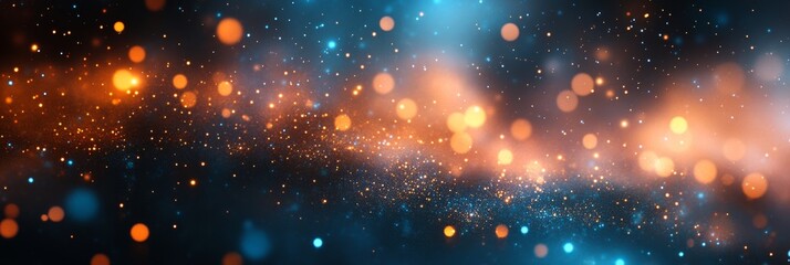 This masterpiece combines blue and orange hues, creating a vibrant, textured effect suitable for various artistic or commercial projects, inviting a joyful visual experience for all
