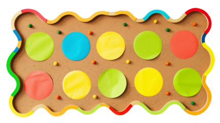 Cork board with post-it notes isolated