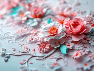 Paper cutouts with intricate patterns, artistic and delicate, Artisan, Soft hues, Photograph, Handcrafted art