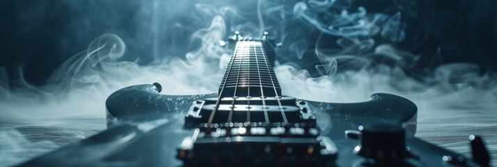A guitar with smoke coming out of it