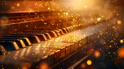 A piano with a lot of sparkles on it