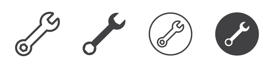 wrench icon Vector logo outline
