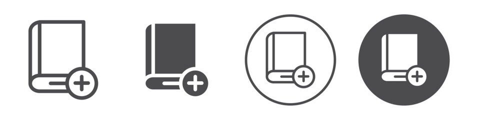 Add book icon Vector logo outline