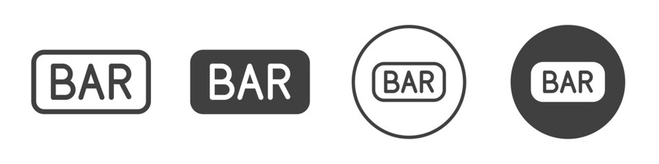 BAR casino icon Vector logo outline