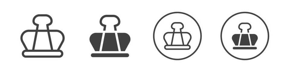 Binder clip icon Vector logo outline